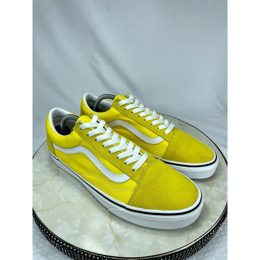 Vans Low Top Suede Canvas Skate Shoes Mens 10 Yellow Streetwear Casual Sneakers
